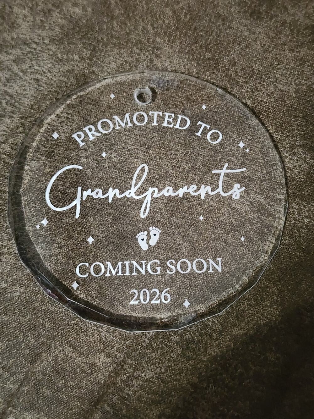 Promoted to Grandparents Coming Soon 2026 Pregnancy Announcement AcrylicOrnament